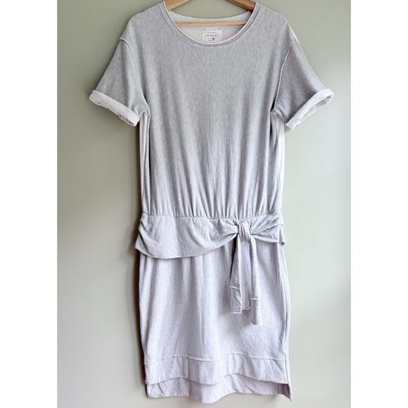 SOUTHCOTT Large Short Sleeve Sweatshirt Dress Mixed Media Gray Casual Loungewear - Picture 1 of 13